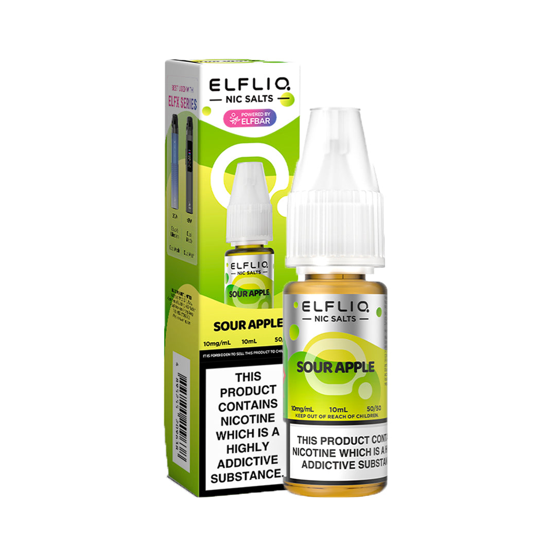 Elf Bar Elfliq Sour Apple Nic Salts 10ml | The Ace of Vapez Distro