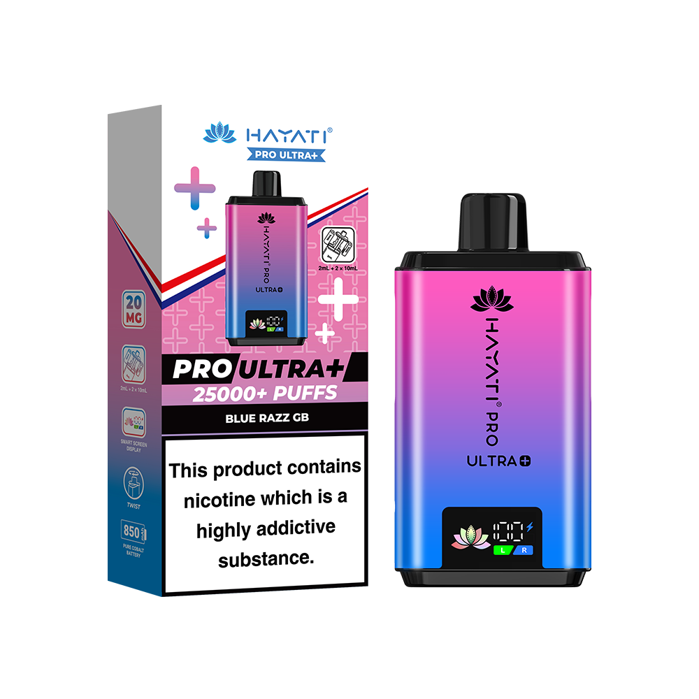 Hayati Pro Ultra Plus 25K Prefilled Vape Kit Blue Razz GB | The Ace of Vapez Distro