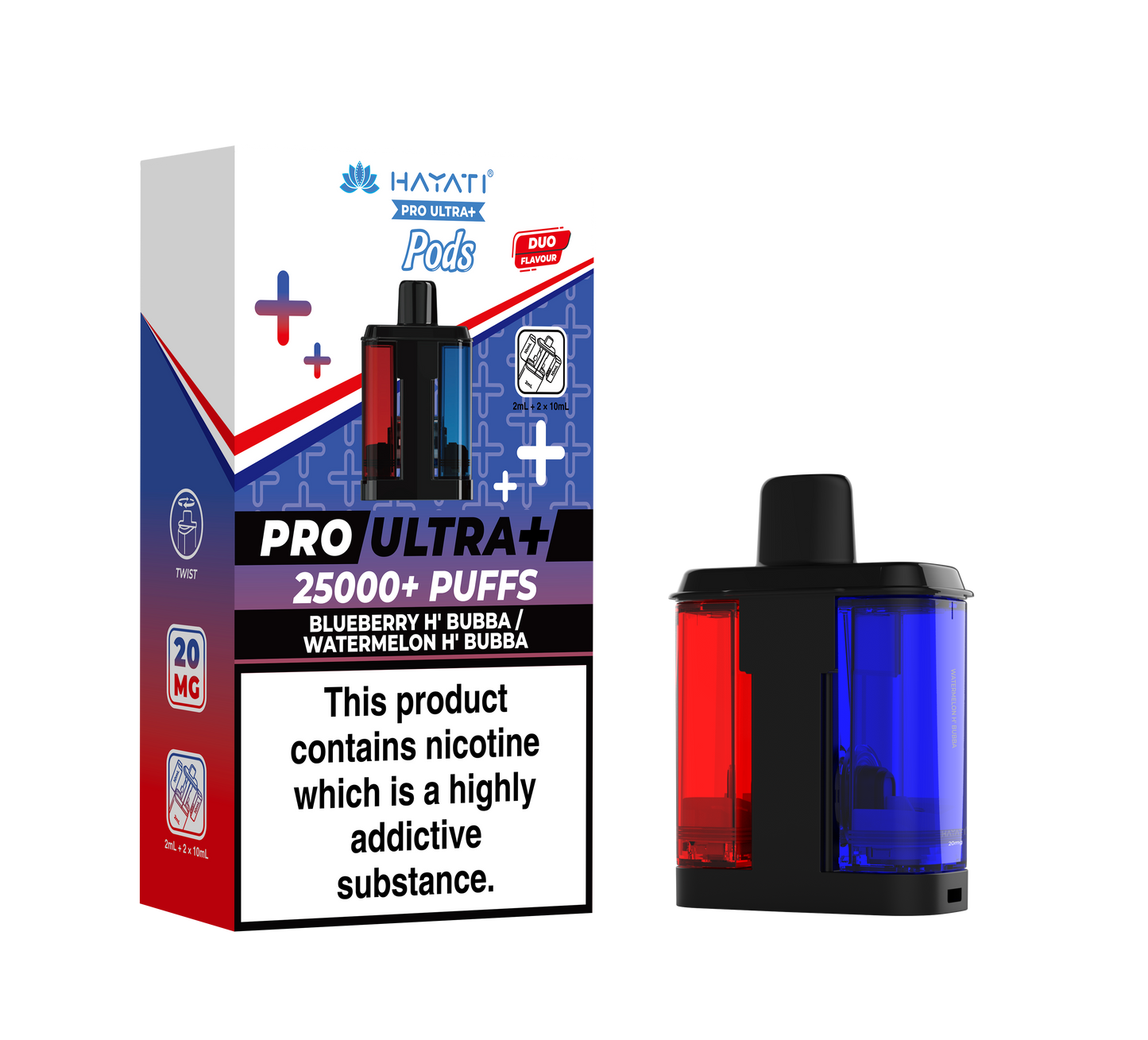 Hayati Pro Ultra Plus 25k Refill Pods Blueberry H' Bubba / Watermelon H' Bubba | The Ace of Vapez Distro
