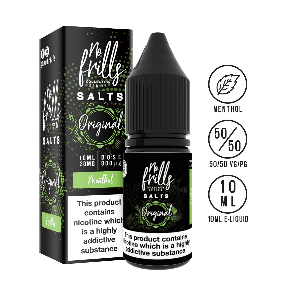 No Frills Original Range - Nic Salts - 10ml